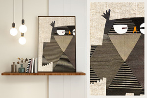 Modern Art Owl Collages