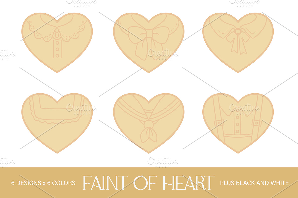 Faint of Heart Clipart Set, an Object Illustration by Patterns for Dessert (Photo 6 of 13)
