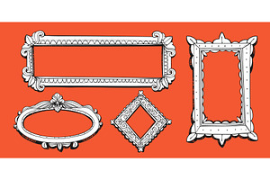 Hand drawn baroque frames set, an Illustration by art PVP - market
