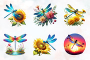Summer Dragonfly Garden Clipart, an Illustration by RobertsArt (Thumbnail 2 of 7)
