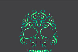 Skull Vector Neon Green