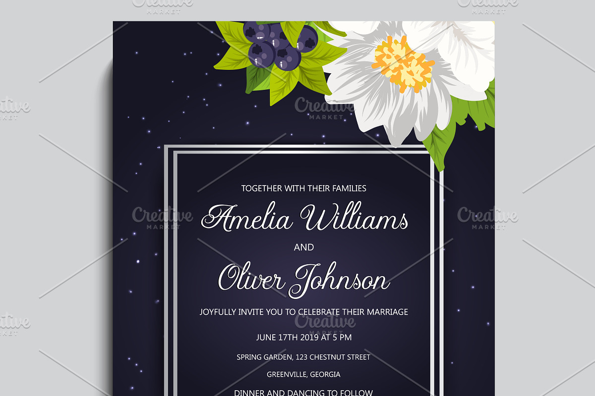 Wedding invitation, an Invitation Template by Doodle_flower
