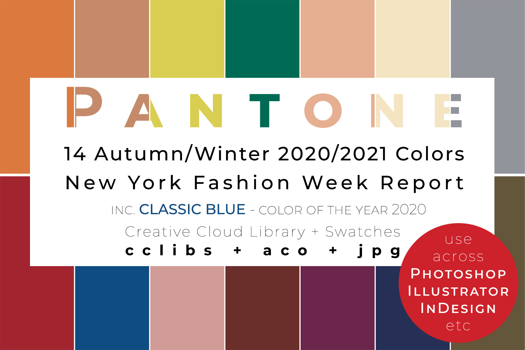 14 Pantone NYFW AW 2020/21 palette | Color Palettes ~ Creative Market