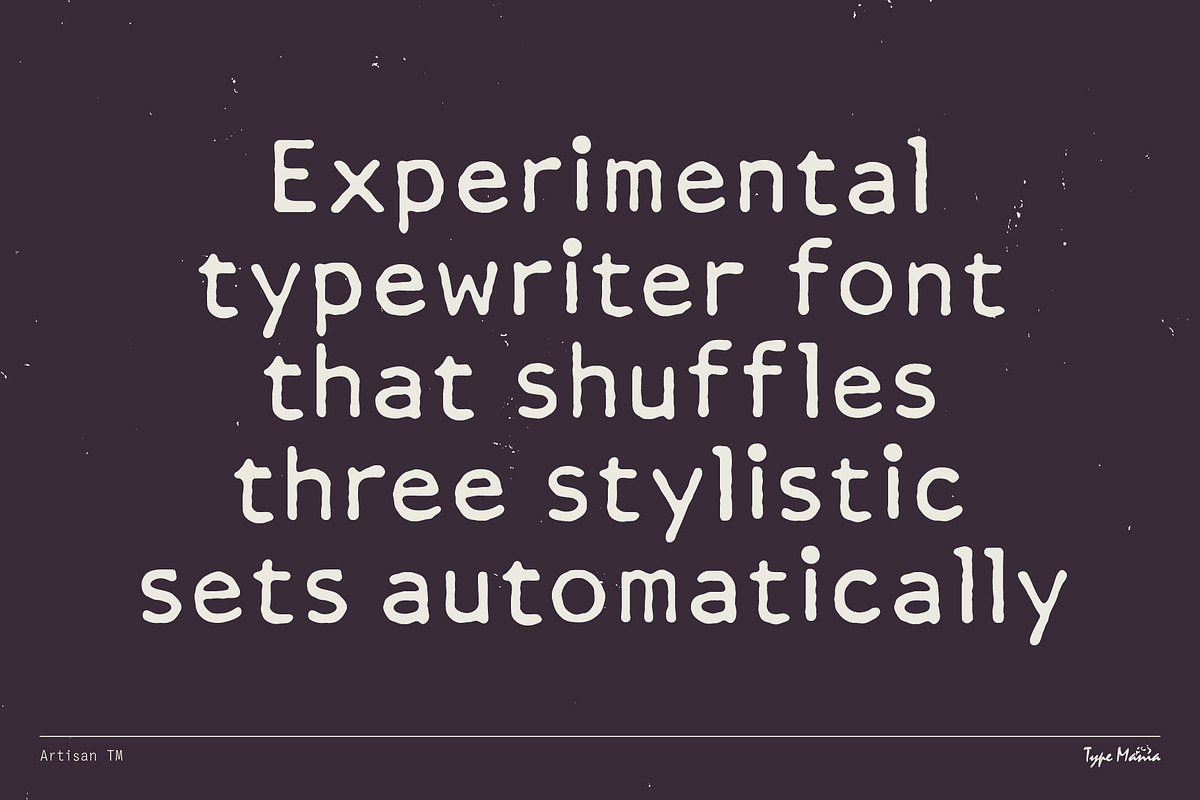 Artisan TM – Distressed Typewriter, a Sans Serif Font by Type Mania (Photo 2 of 13)