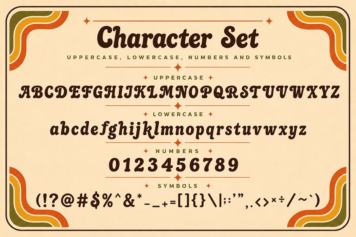 Sunridge - Retro Groovy Display Font, a Serif Font by overlaytemplates (Photo 4 of 5)