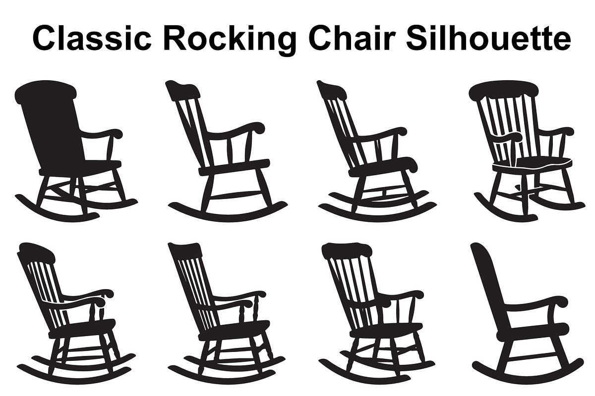 Timeless Rocker Chair Silhouette Set, an Object Graphic by Designs_River (Photo 1 of 3)