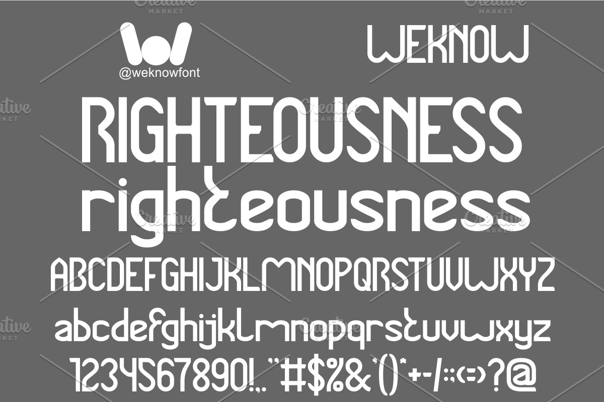 Righteousness font, a Sans Serif Font by weknow (Photo 1 of 11)