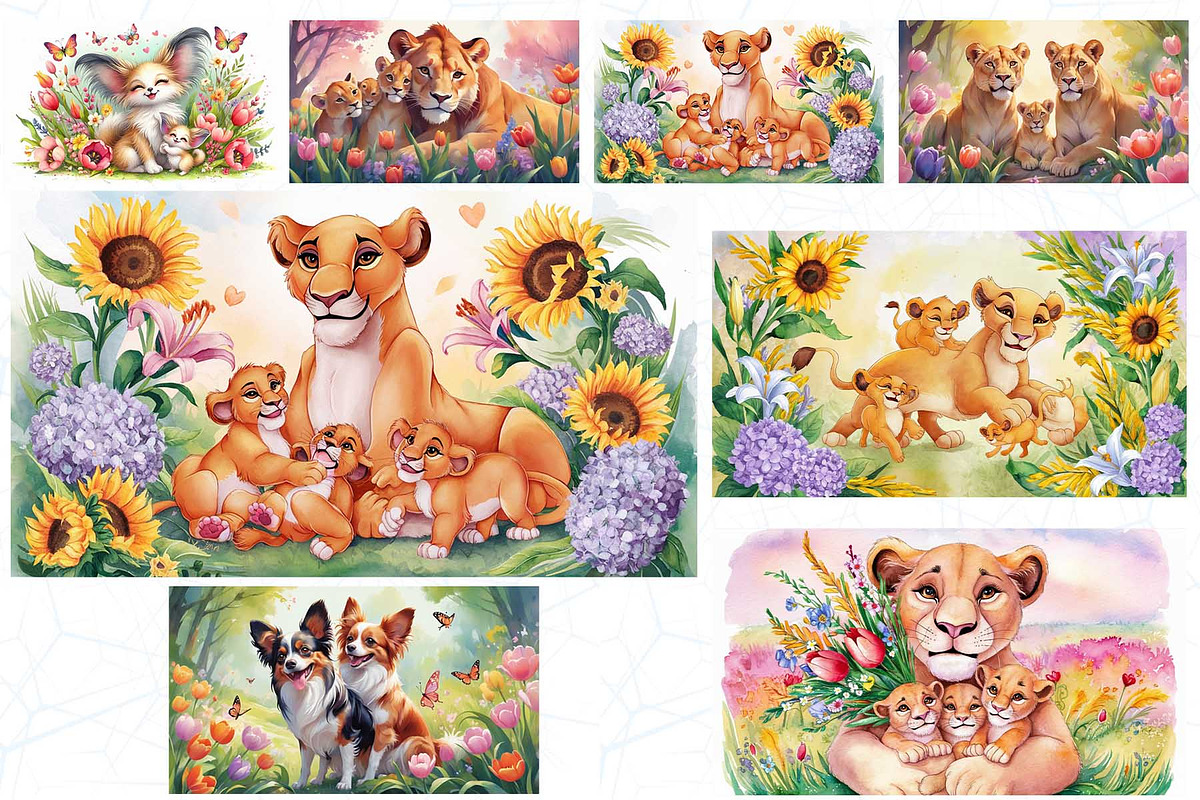Groovy Mothers Day Background Bundle, a Graphic by Sofia's Fashion (Photo 2 of 2)