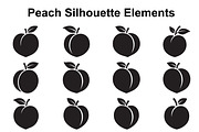 Peach Fruit Silhouette Collection, an Object Graphic by Creativeshirt (Thumbnail 1 of 3)