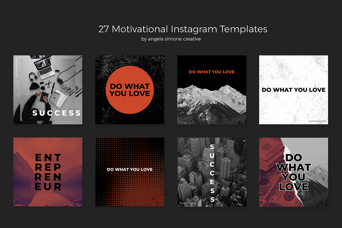 Dark Canva Instagram Posts, a Social Media Template by angela simone creative (Photo 5 of 6)