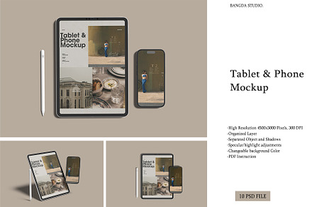 ipad Pro and iphone 16 Mockup, an iPad Mockup by Bangdastudio