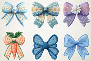 Yarn Crochet Easter Bow PNG Bundle, an Illustration by RobertsArt (Thumbnail 3 of 5)