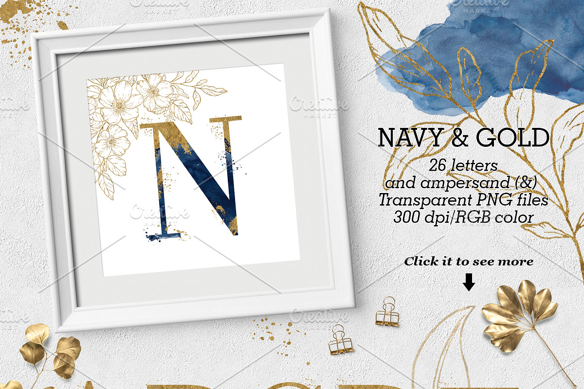 Gold Floral Graphic Collection, an Illustration by Elly Studio (Photo 7 of 14)