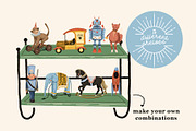 Vintage toys. Hand drawn clipart set, an Illustration by Cocoa studio by Eliza M (Thumbnail 4 of 8)