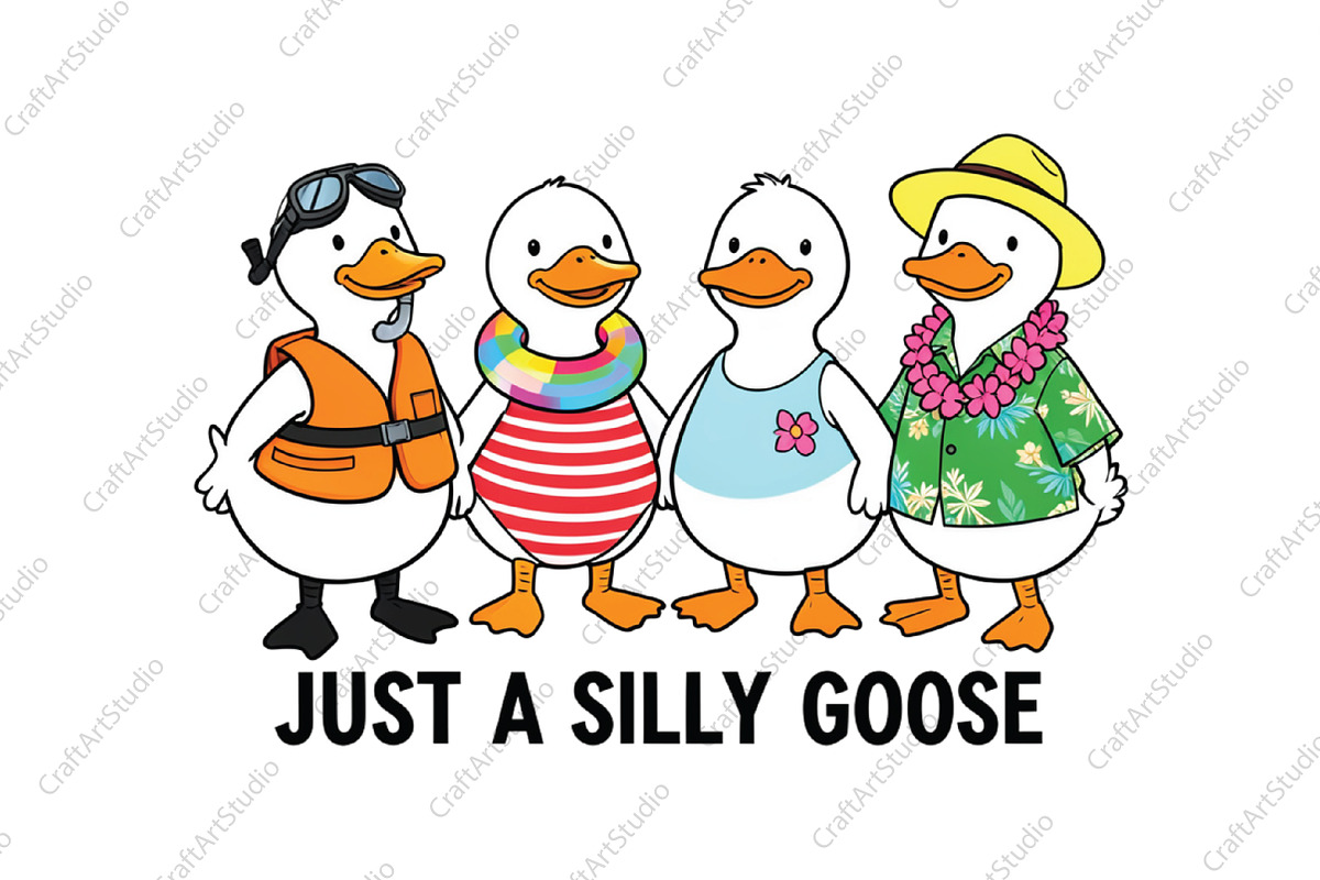 Just a Silly Goose Summer PNG, an Illustration by CraftArtStudio (Photo 1 of 4)