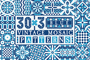 30x3 VINTAGE MOSAIC PATTERNS (BLUE), a Pattern Graphic by 2DFUNS (Thumbnail 1 of 7)