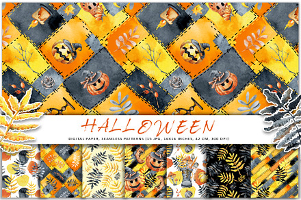 Happy Halloween digital paper set