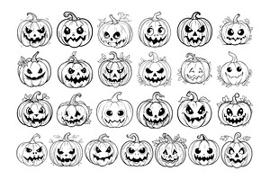 Halloween Pumpkin Procreate Stamps