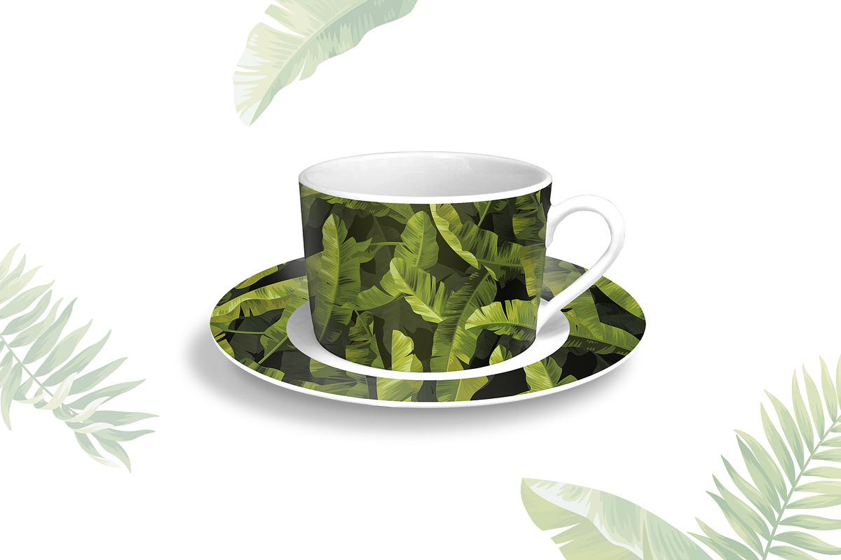Banana palm leaves pattern. Vector., a Pattern Graphic by Anna Smirnova (Photo 5 of 6)