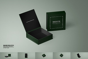 Square Book Style Rigid Box Mockup, a Packaging Mockup by Sheikhadesign