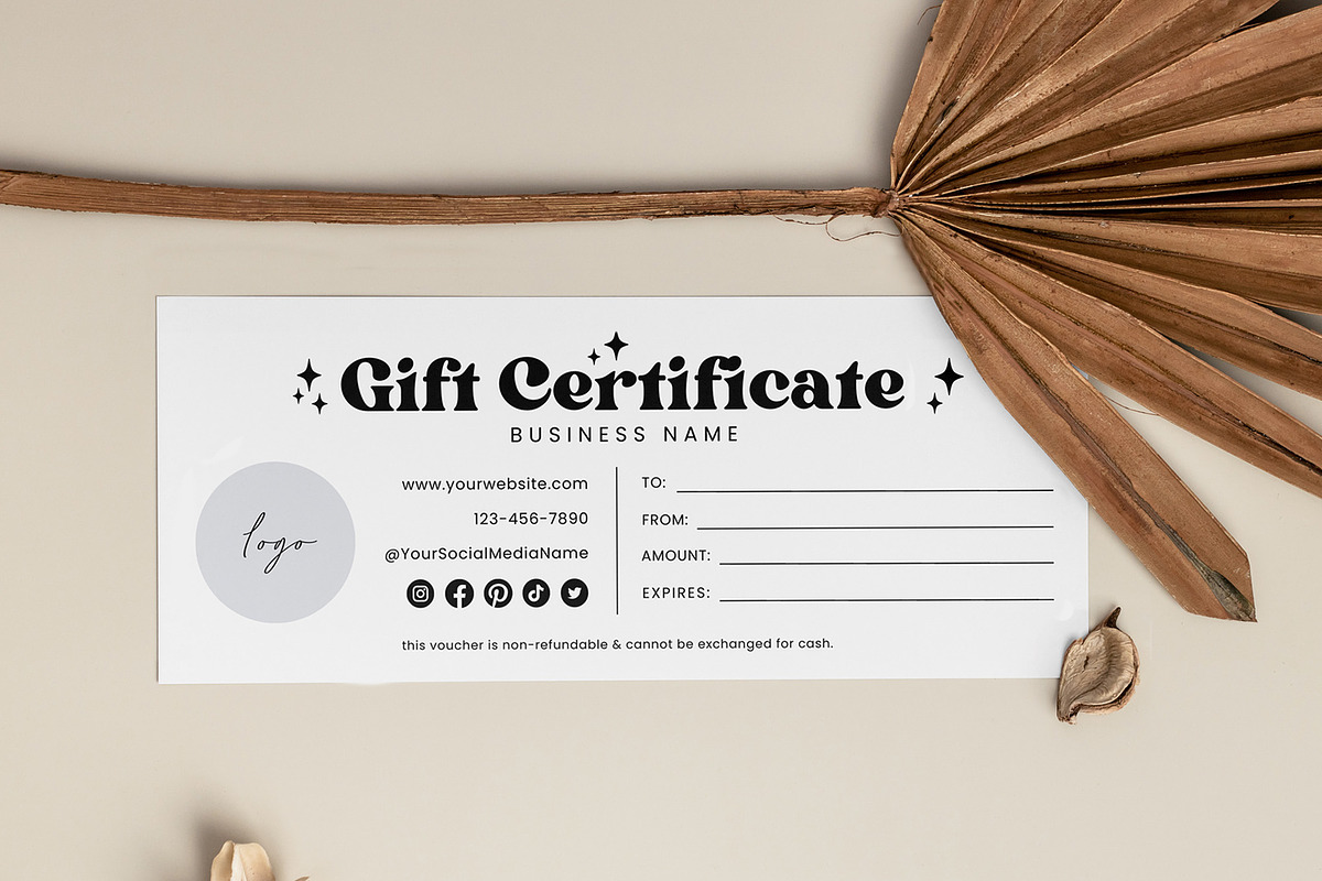 Gift Certificate Canva Template, a Business Card Template by Summit Avenue (Photo 4 of 7)