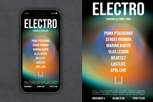 Techno/house party flyer template