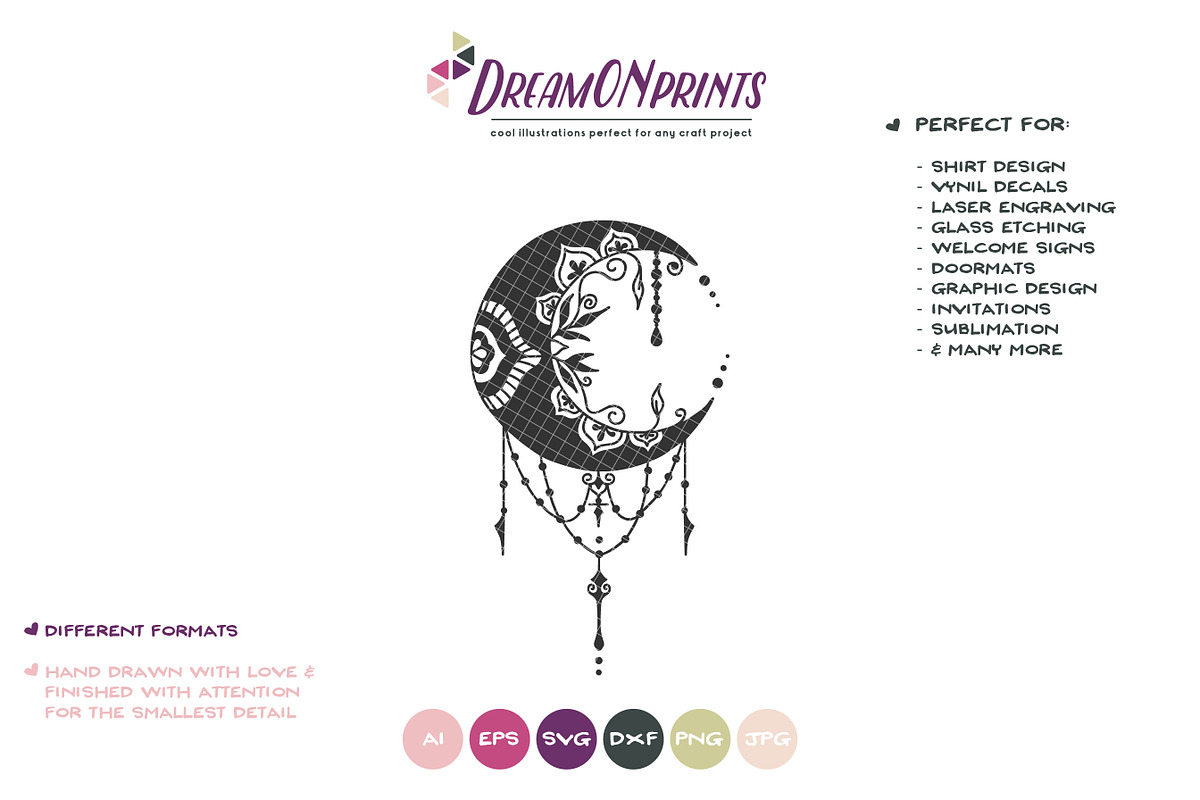 Crescent Moon SVG | Halloween SVG, an Illustration by DreamONprints (Photo 2 of 2)