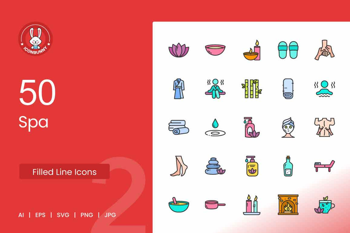 Spa Filled Line Icons, an Icon by IconBunny (Photo 1 of 2)