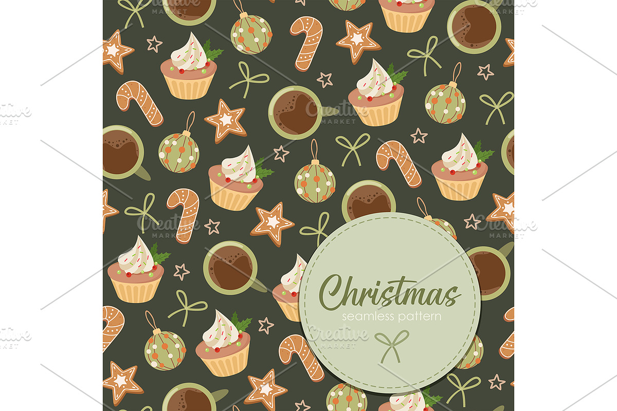 Christmas seamless pattern design, a Pattern Graphic by Elen_Art (Photo 1 of 3)