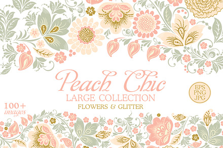 Glitter wedding flowers and leaves
