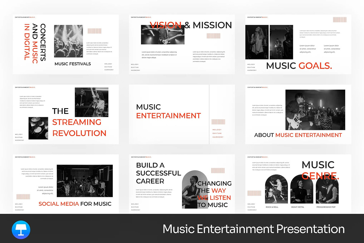 Music Entertainment Keynote Template, a Presentation Template by Fit-tee (Photo 1 of 4)