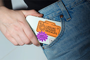 iPhone Sticker Mockups, a Packaging Mockup by Mocku (Thumbnail 1 of 4)