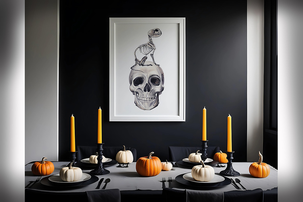 Halloween pumpkins and skeletons, an Illustration by Alena Sid (Photo 9 of 12)