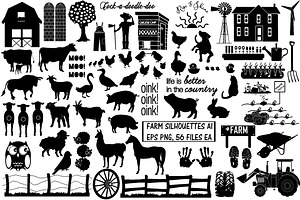 Farm & Animal Silhouettes AI EPS PNG