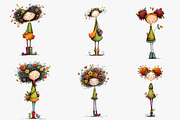 Quirky Holly Girl Clipart, an Illustration by CreationArt (Thumbnail 4 of 6)