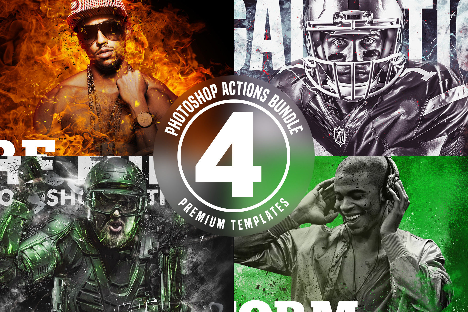 4 Photoshop Actions Bundle, an Action Add-On by iHemalaya