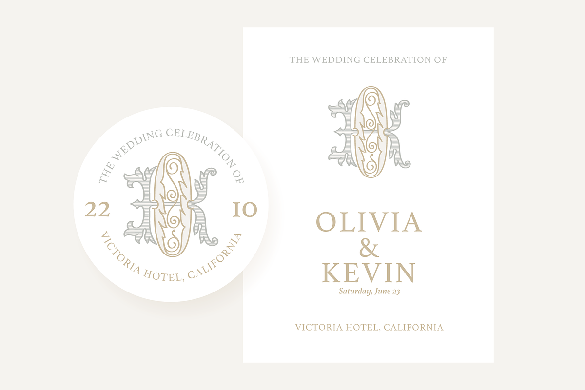 Wedding Monograms fonts set, a Serif Font by kaer_shop, image size:1200x800