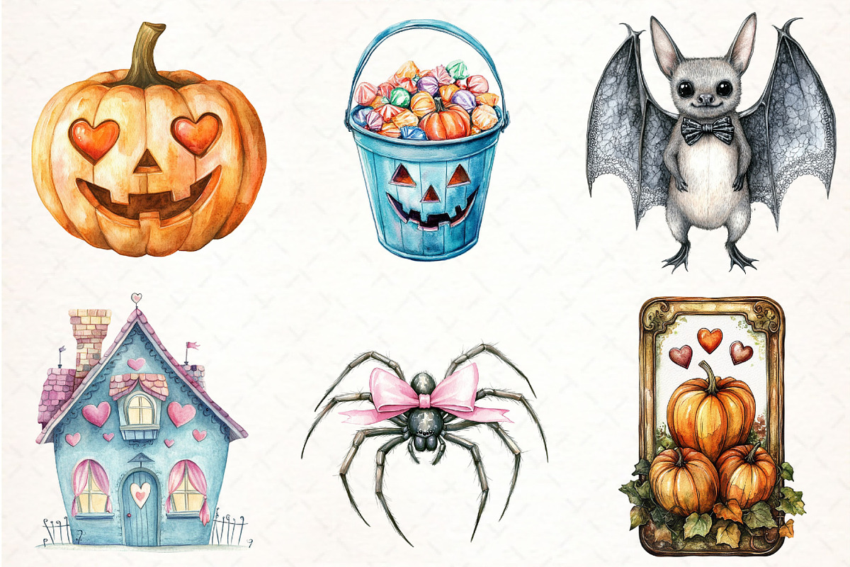 Coquette Vintage Halloween Bundle, an Illustration by Pixels.Craft (Photo 3 of 7)