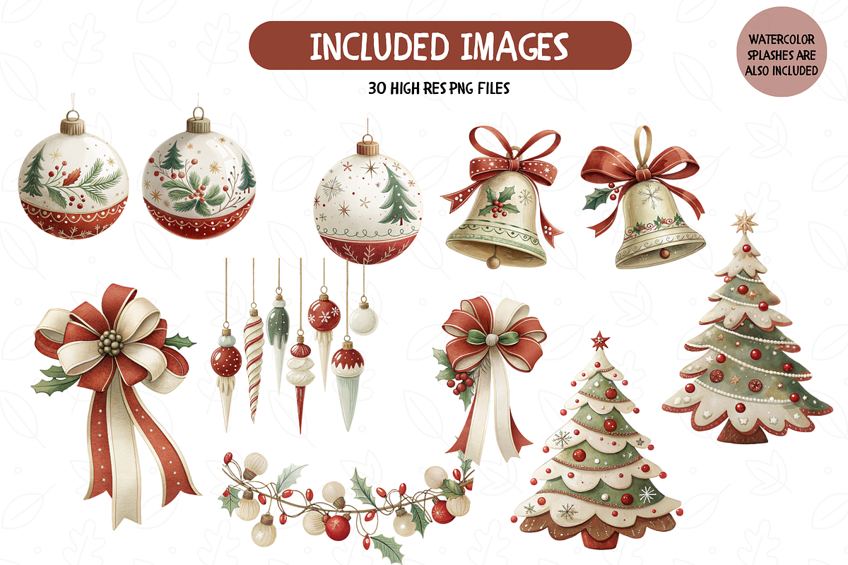 Cutie Christmas Watercolor Clipart, an Illustration by TatiMockup (Photo 3 of 5)