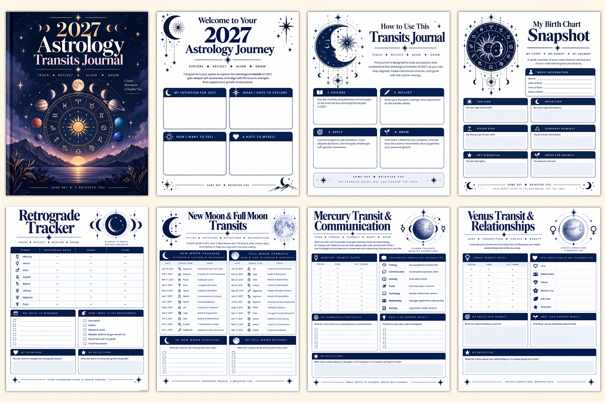 2027 Astrology Transits Journal, a Stationery Template by Shumaya (Photo 2 of 4)