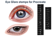 Eye Glare stamps for Procreate app, a Brush Add-On by MessyArtss (Thumbnail 2 of 2)