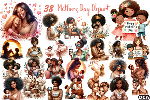 Mothers day Clipart, an Illustration by DreamCafeArt