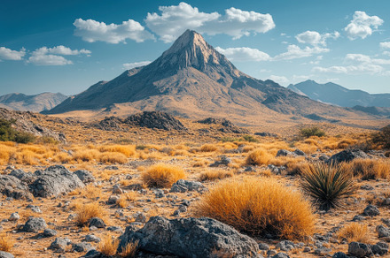 Majestic Desert Peak Sunlit Landscap, a Background Photo by Pixeness