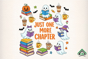 Ghost Books Halloween Png, an Illustration by Craft Nest