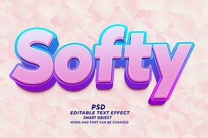 Softy PSD 3D Editable Text Effect