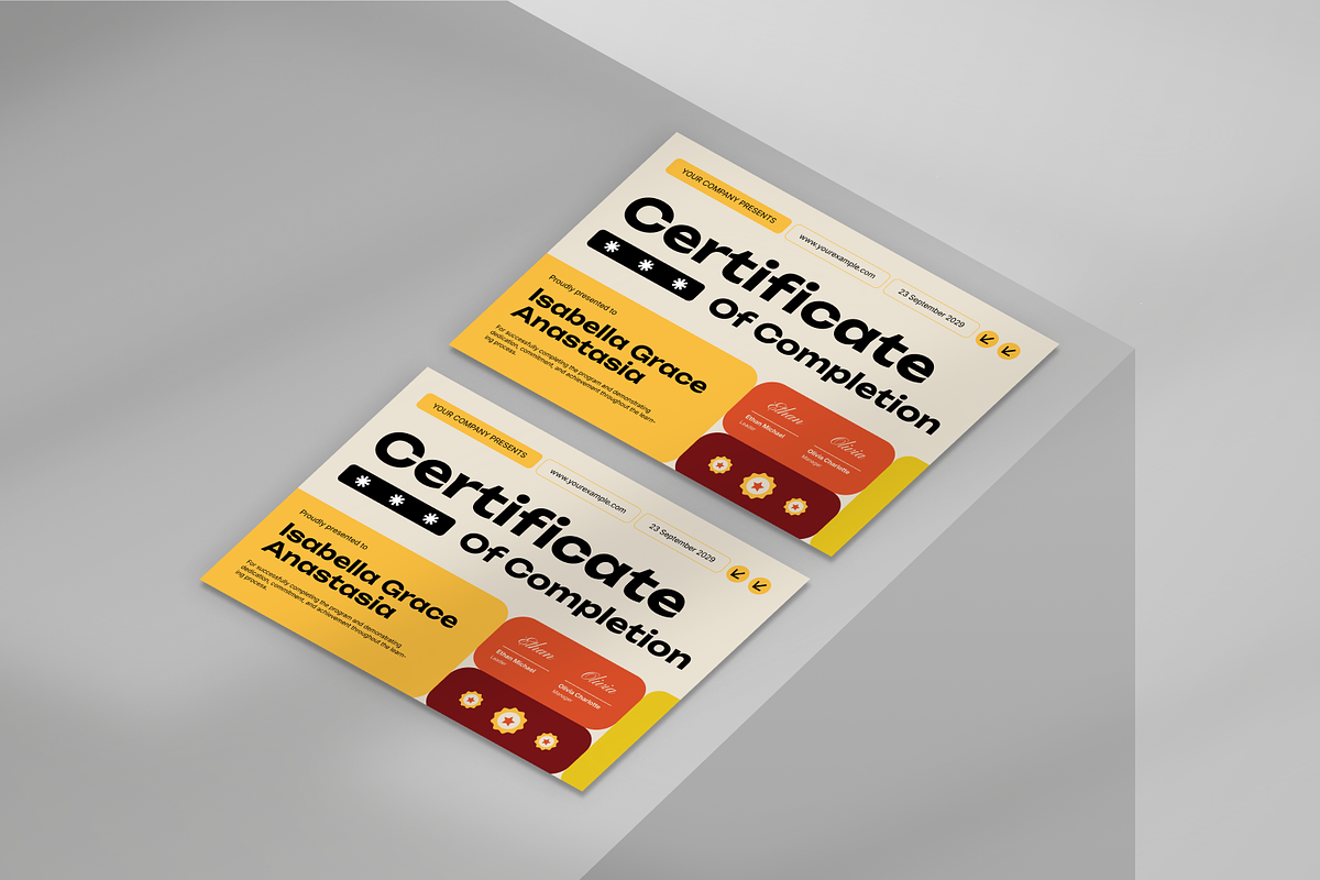 Creative Certificate Of Completion, a Flyer Template by Annora Studio (Photo 4 of 6)