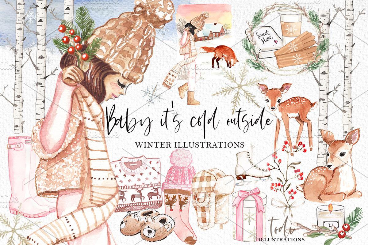 Baby It's Cold Outside, a Seasonal Illustration by creativeDi (Photo 1 of 8)
