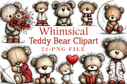 Whimsical Teddy Bear Clipart, an Illustration by Libby Wishes (Thumbnail 1 of 4)