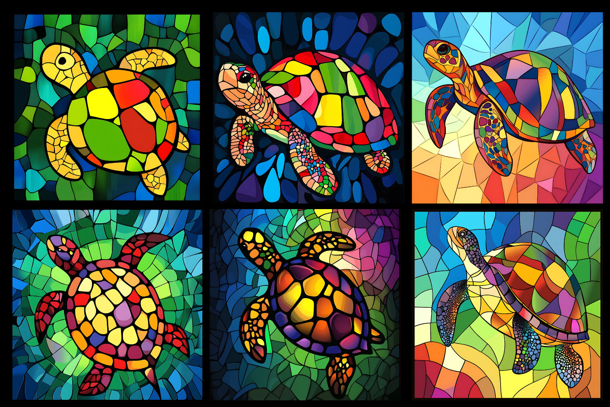 Stained Glass Turtle Coloring Pages, an Animal Illustration by protabsorkar11 (Photo 2 of 5)