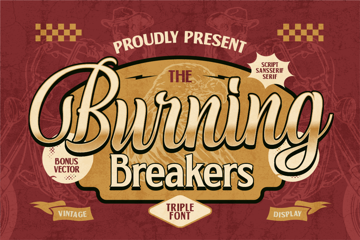 Burning Breakers -  Trio Fonts, a Script Font by Burntilldead (Photo 1 of 12)